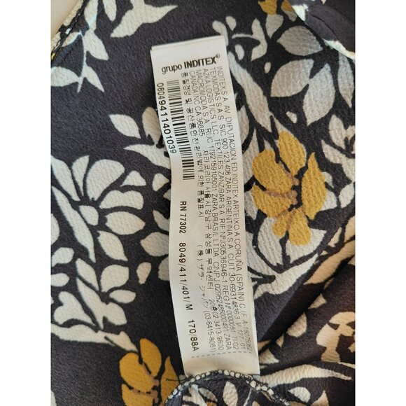 Zara Basic Womens Floral Print A-Line Dress M 100% Polyester. - Picture 6 of 9